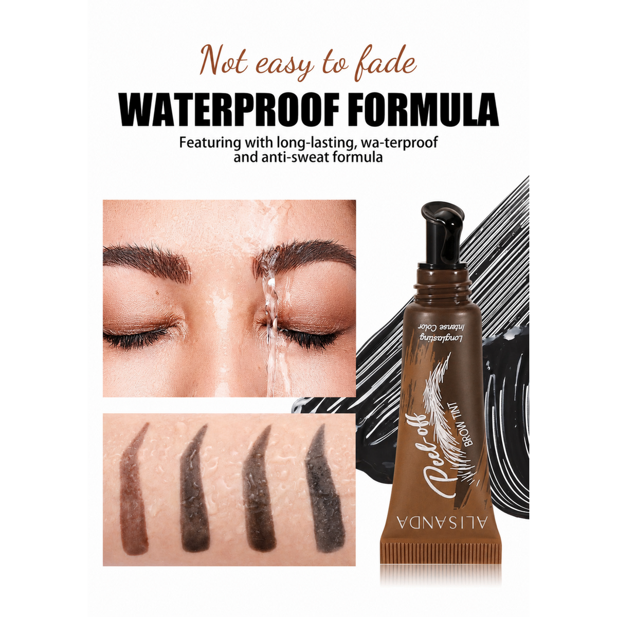 Waterproof 5-Color Peel-Off Eyebrow Gel — Long-Lasting Tint